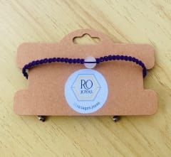 Pulsera morada y cuarzo