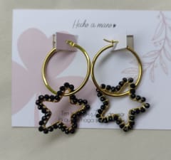 Aros Argolla mediana estrella negra