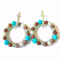 Aros Argolla perla y piedras