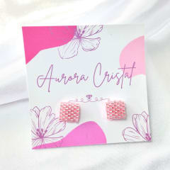 Aros Cubo rosado