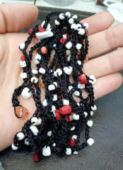 Collar hilo negro coral