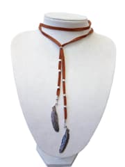 Collar Gamuza café hojas