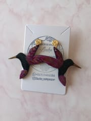 Aros colibrí fucsia