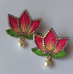 Aros Flor de Loto fucsia CLO