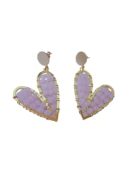 Aros Maxi corazón palo rosa