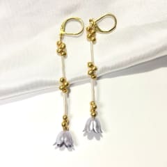 Aros largos Flor lila XS