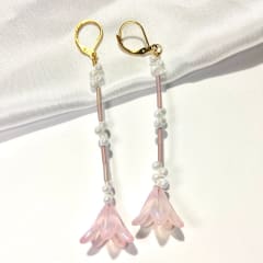 Aros largos Flor rosado S