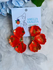 Media flor simple naranja
