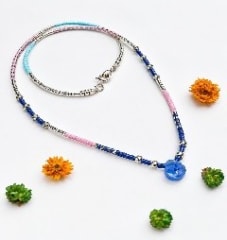 Collar Apatita azul rosa