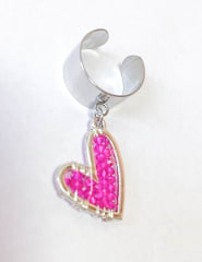 Anillo acero fucsia