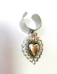 Anillo acero corazón