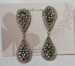 Aros gotita doble plateada