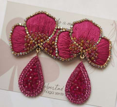 Aros Flor Orquídea fucsia