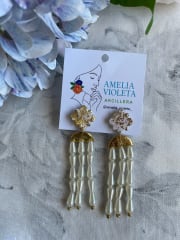 Fleco de perlas y dorado