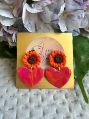 Aros Girasol y corazón