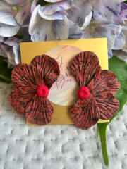 Aros maxi media flor animal prints marrón