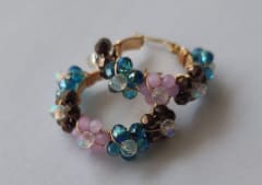 Aros Argollita pequeña tonos lilas y turquesa