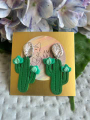 Aros cactus flor turquesa