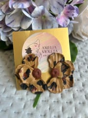 Aros media flor animal prints mediano