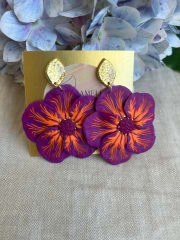 Maxi flor morada naranja dorado