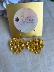 Corazón mil flores dorado