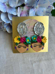 Frida Calho colgante plateado