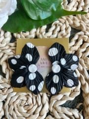 Maxi media flor negra lunares