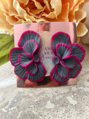 Media flor maxi gris fuccia