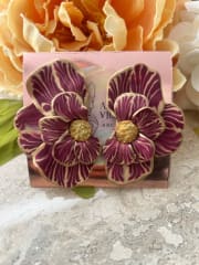 Media flor Maxi burdeo dorado