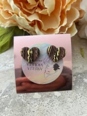 Mini corazón tejido marrón