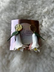 Aros copihue grande blanco
