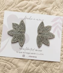 Aros Hojita pequeña plateado