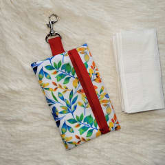 Porta pañuelos con mosquetón - Flores 3