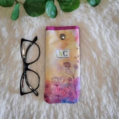 Estuche para lentes flores rosa
