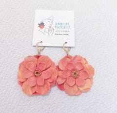 Aros Maxi Flor en tonos cálidos