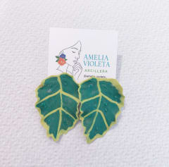 Aros Hoja grande verde y verde manzana