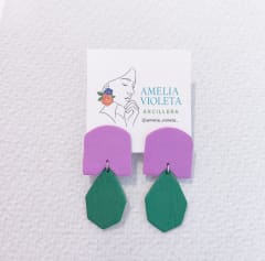 Aros Morado y verde grande