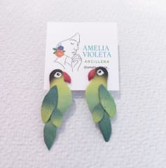 Aros Loros tonos verdes grandes