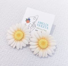 Aros Gerbera blanca centro amarillo
