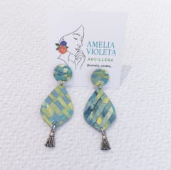 Aros Tejido tonos turquesa