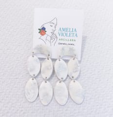 Aros blanco y plateado