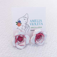 Aros Rosa blanca roja mini