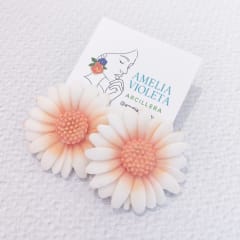 Aros Gerbera blanca centro durazno