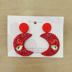 Aros Lunas grandes rojas