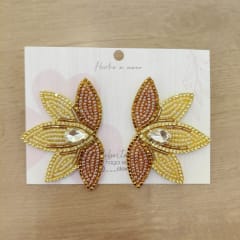 Aros Hojitas grandes doradas amarillo