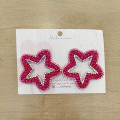 Aros Estrella grande fucsia