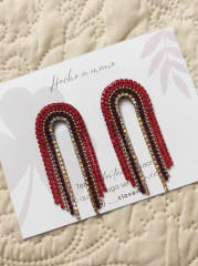 Aros Cascada grande rojo y burdeo