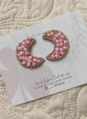 Aros Topito pequeña luna rosada