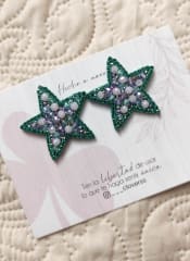 Aros Topito pequeña estrella turquesa