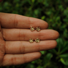 Aros Mini Flor cinco pétalos